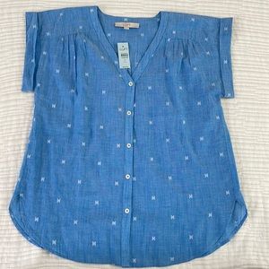 Loft button front top